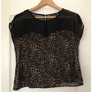 FOREVER21 SHEER PATTERNED BLOUSE